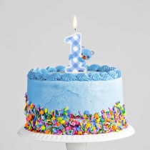 Candelina Azzurra con Orsacchiotto N.1 "Blue Teddy" Accessori 1° Compleanno