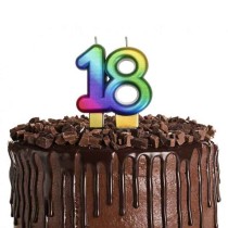 Candelina N.18 Multicolor Metallizzato "Galaxy" Accessori e Palloncini 18° Compleanno