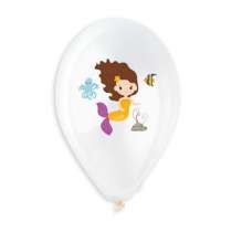 Palloncino in Lattice 13" Assortito con Sirenetta 5pz Gemar "Theme & Patterns"
