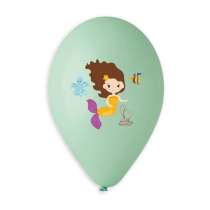 Palloncino in Lattice 13" Assortito con Sirenetta 5pz Gemar "Theme & Patterns"
