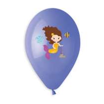 Palloncino in Lattice 13" Assortito con Sirenetta 5pz Gemar "Theme & Patterns"