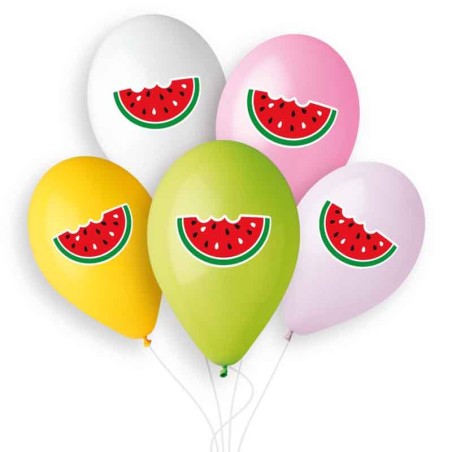 Palloncino in Lattice 13" Assortito con Anguria 5pz Gemar "Theme & Patterns"