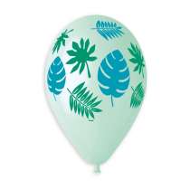Palloncino in Lattice 13" Assortito con Foglie Tropicali 5pz Gemar "Theme & Patterns"