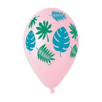 Palloncino in Lattice 13" Assortito con Foglie Tropicali 5pz Gemar "Theme & Patterns"