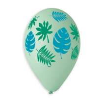 Palloncino in Lattice 13" Assortito con Foglie Tropicali 5pz Gemar "Theme & Patterns"