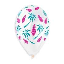 Palloncino in Lattice 13" Assortito con Ananas e Palme 5pz Gemar "Theme & Patterns"