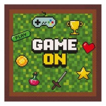 Tovagliolo di Carta 33x33cm "Game On" 20pz Game On