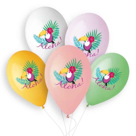 Palloncino in Lattice 13" Assortito con Stampa Tucano 5pz Gemar "Theme & Patterns"