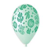 Palloncino in Lattice 13" Assortito con Stampa Cactus 5pz Gemar "Theme & Patterns"