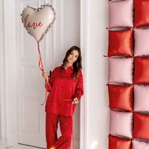 Palloncino in Foil 22" Cuore con Volant "Love" Amore e Cuori