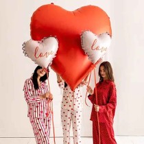 Palloncino in Foil 22" Cuore con Volant "Love" Amore e Cuori