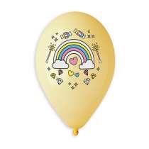 Palloncino in Lattice 13" Assortito con Stampa Arcobaleno 5pz Gemar "Theme & Patterns"