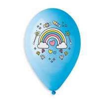 Palloncino in Lattice 13" Assortito con Stampa Arcobaleno 5pz Gemar "Theme & Patterns"