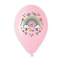 Palloncino in Lattice 13" Assortito con Stampa Arcobaleno 5pz Gemar "Theme & Patterns"