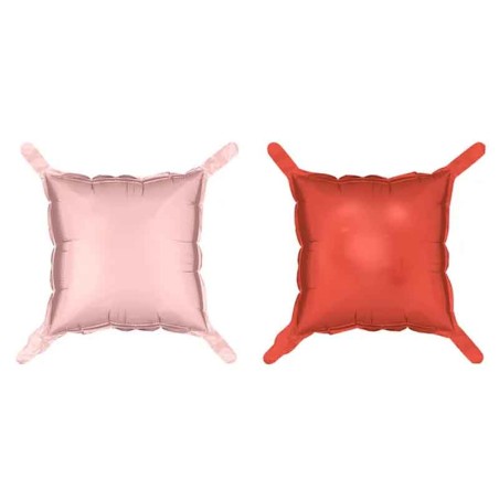 Palloncino in Foil 16" Quadrato Bicolore Rosa e Rosso Satinato 4pz Quadrati