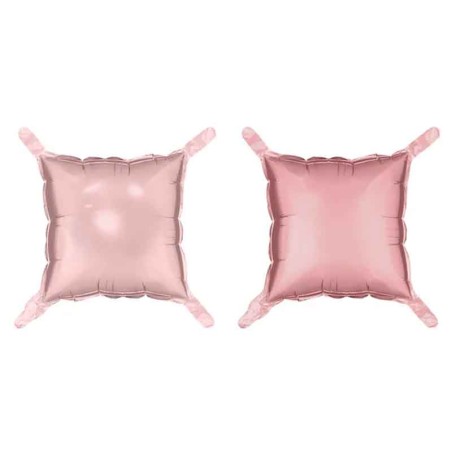 Palloncino in Foil 16" Quadrato Bicolore Rosa Lucido e Rosa Satinato 4pz Quadrati