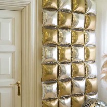 Palloncino in Foil 16" Quadrato Bicolore Argento Lucido e Oro Satinato 4pz Quadrati