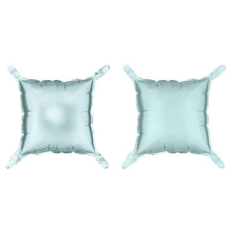 Palloncino in Foil 16" Quadrato Bicolore Celeste Lucido e Celeste Satinato 4pz Quadrati