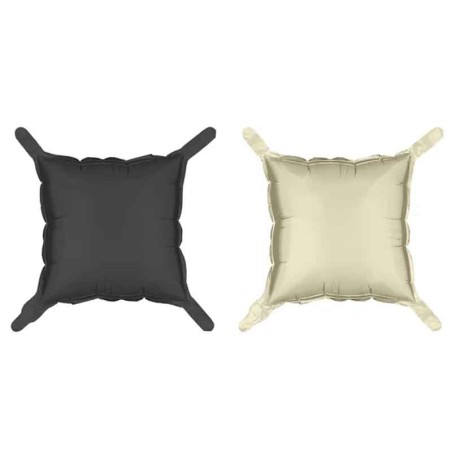 Palloncino in Foil 16" Quadrato Bicolore Beige e Nero Satinato 4pz Quadrati
