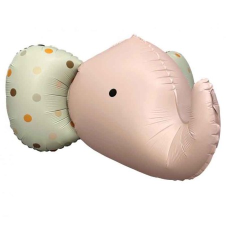 Palloncino in Foil 25" Super Shape Elefante Rosa 3D Nascita e Battesimo