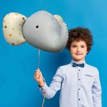 Palloncino in Foil 25" Super Shape Elefante Celeste 3D Nascita e Battesimo