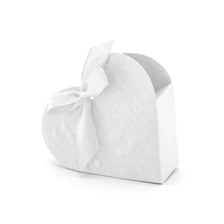 Scatola Porta Regalo sagomata Cuore Bianco 10pz Mini Boxes