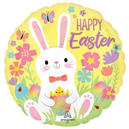 Palloncino in Foil 18" Coniglio e Pulcino di Pasqua "Happy Easter" Pasqua