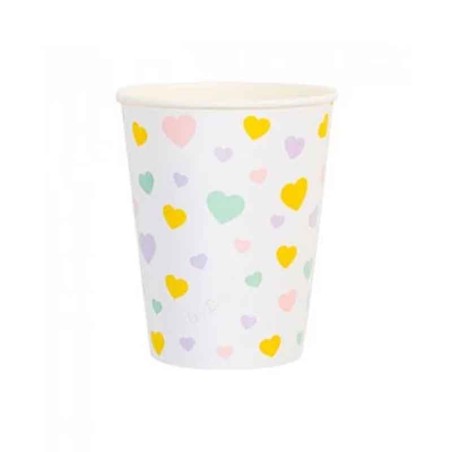 Bicchiere Carta Cuori "Candy Hearts" 8pz Coordinati Festa Amore