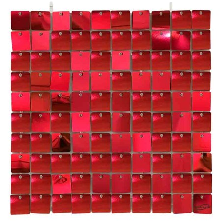 Pannello di Sfondo Quadrato con Paillettes Rosso Metallizzato 30x30cm Pannello di Sfondo Oaktree