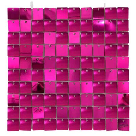 Pannello di Sfondo Quadrato con Paillettes Fucsia Metallizzato 30x30cm Pannello di Sfondo Oaktree