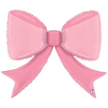 Palloncino in Foil 44" Super Shape Fiocco Rosa "Pretty Pink Bow" Nascita e Battesimo Grabo