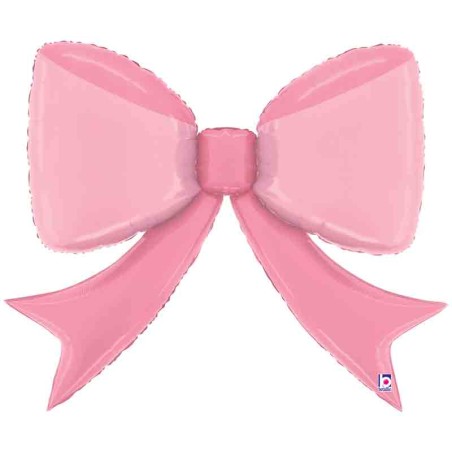 Palloncino in Foil 44" Super Shape Fiocco Rosa "Pretty Pink Bow" Nascita e Battesimo Grabo