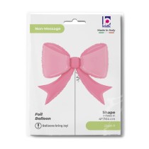 Palloncino in Foil 44" Super Shape Fiocco Rosa "Pretty Pink Bow" Nascita e Battesimo Grabo