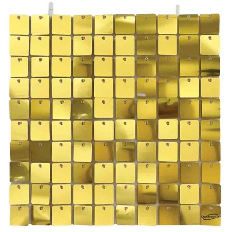 Pannello di Sfondo Quadrato con Paillettes Oro Metallizzato 30x30cm Pannello di Sfondo Oaktree