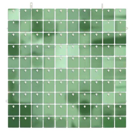 Pannello di Sfondo Quadrato con Paillettes Verde Salvia Metallizzato 30x30cm Pannello di Sfondo Oaktree