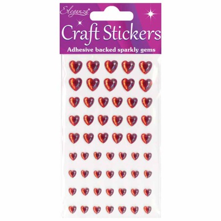 Stickers 3D sagomato Diamante Cuore Rosso 56pz Decorazioni Oaktree
