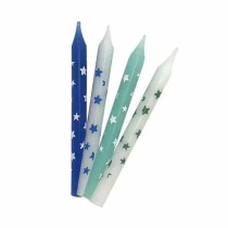 Candelina Stelo 6cm Assortita Mix Blu 12pz Candeline Stelo