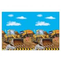 Tovaglia di Plastica 120x180cm con Costruzioni Stradali "Construction" Festa Tema Costruzioni Stradali