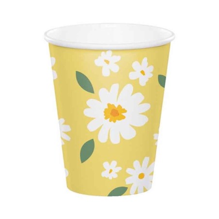 Bicchiere di Carta 250ml con Margherita "Sweet Daisy" 8pz Margherita "Sun Daisy"