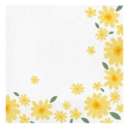 Tovagliolo di Carta 33x33cm con Margherite "Sweet Daisy" 16pz Margherita "Sun Daisy"