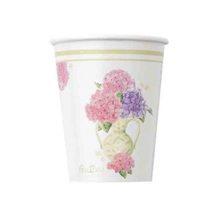 Bicchiere di Carta 250ml "Ortensie" 8pz Ortensie