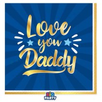 Tovagliolo di Carta 33x33cm Papà "Love You Daddy" 16pz Tavola e Decorazioni Papà