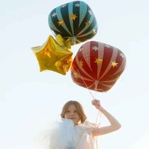 Palloncino in Foil 30" Sfera Verde con Stelle Oro Globe / Orbz / Sfere
