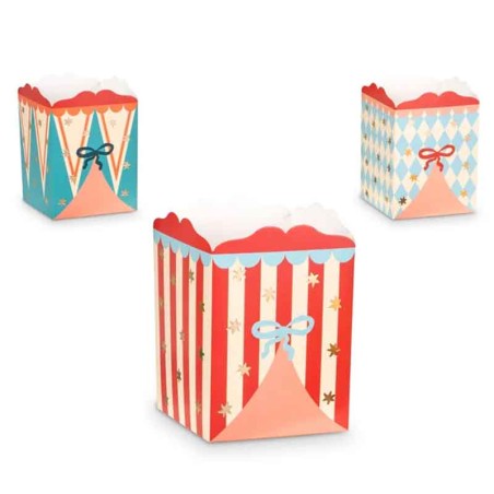 Box Porta Popcorn a Tema Circo 6pz Circo "Circus Party"
