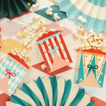 Box Porta Popcorn a Tema Circo 6pz Circo "Circus Party"