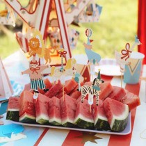 Picks sagomati Clown e Animali da Circo 6pz Circo "Circus Party"