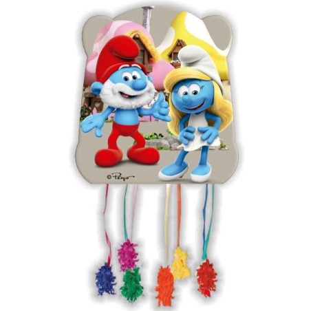 Pignatta in Cartoncino I Puffi "Pinata" 28cm x 33cm Pignatte Personaggi
