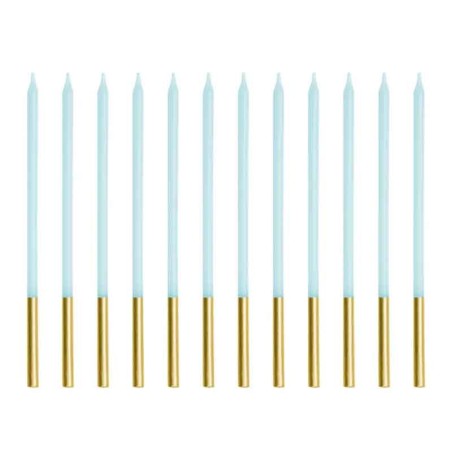 Candelina Stelo 14cm Celeste Pastello 12pz Candeline Stelo