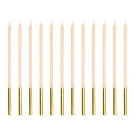 Candelina Stelo 14cm Cipria Pastello 12pz Candeline Stelo