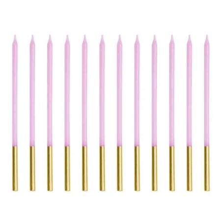 Candelina Stelo 14cm Lilla Pastello 12pz Candeline Stelo
